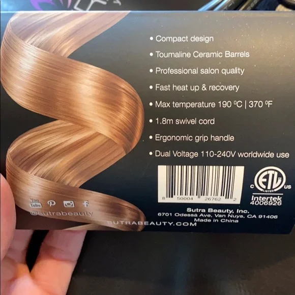 SUTRA Mini Ceramic Curling Iron with Cool Tip. - Picture 3 of 4